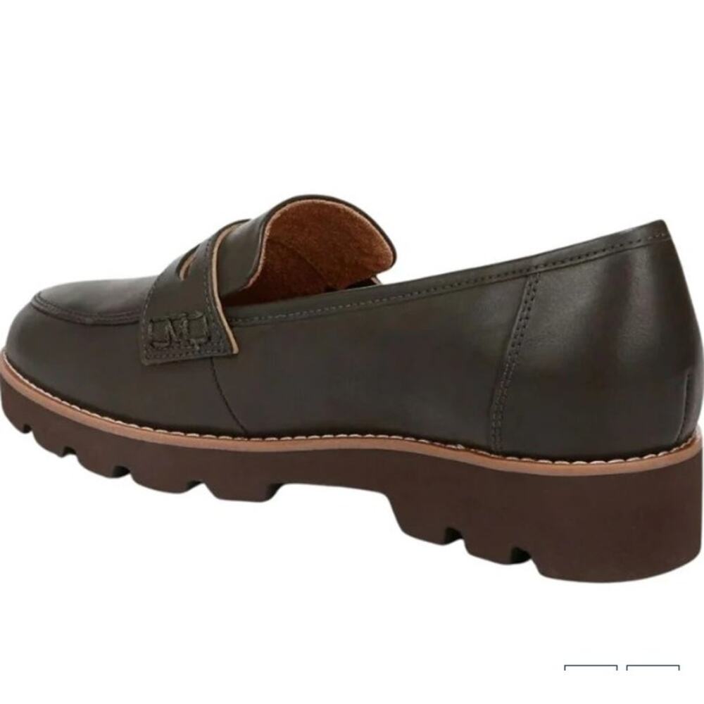 Vionic Womens Cheryl ll Loafers US 8.5 M EU 39 Dark Olive Green Leather NWOB - Picture 3 of 12